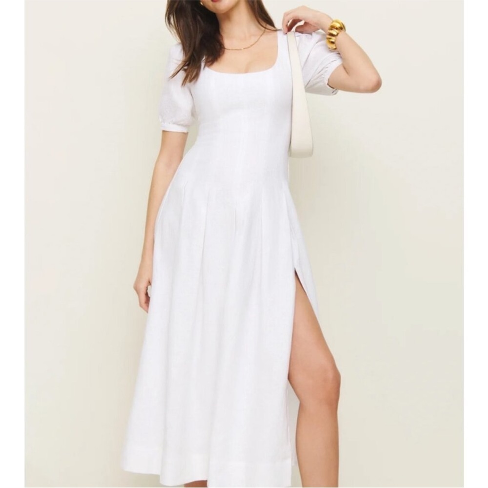 Reformation Nwot Coucou Linen Midi Dress Size 6